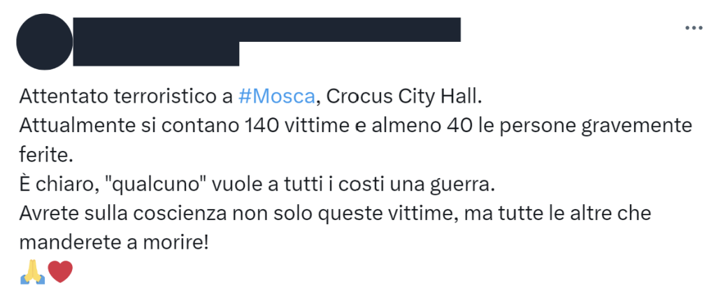 Pioggia di fake news sugli attentati in Russia