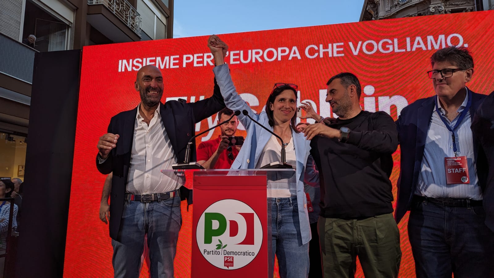 Elezioni Bari: Vito Leccese, Elly Schlein e Antonio Decaro