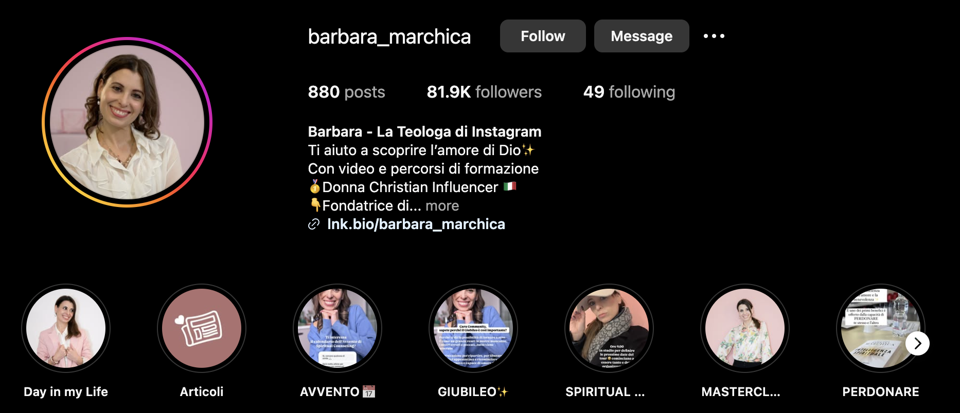 Barbara Marchica teologa Instagram