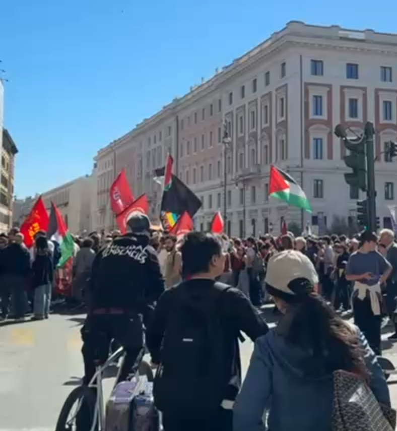 The protests for Gaza Flotilla in Rome