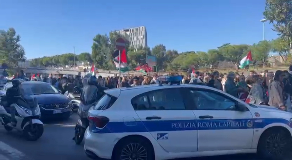 The protests for Gaza Flotilla in Rome