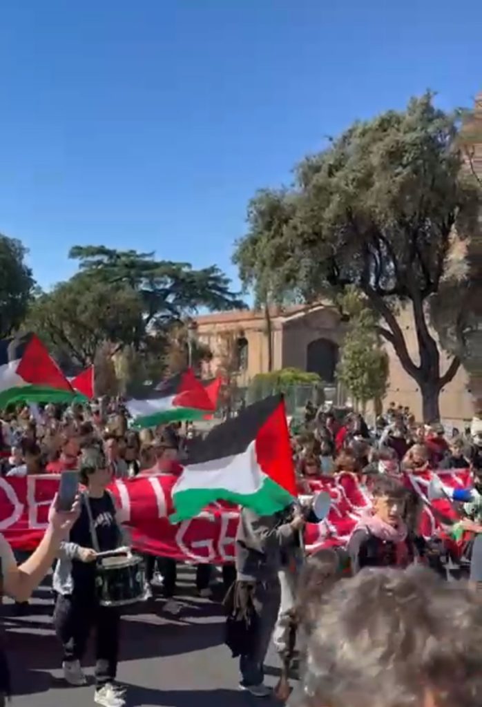 The protests for Gaza Flotilla in Rome