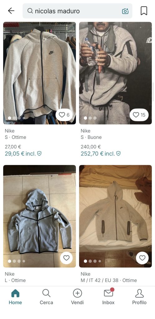 Da Maduro a Mangione: l’estetica dei criminali su Vinted