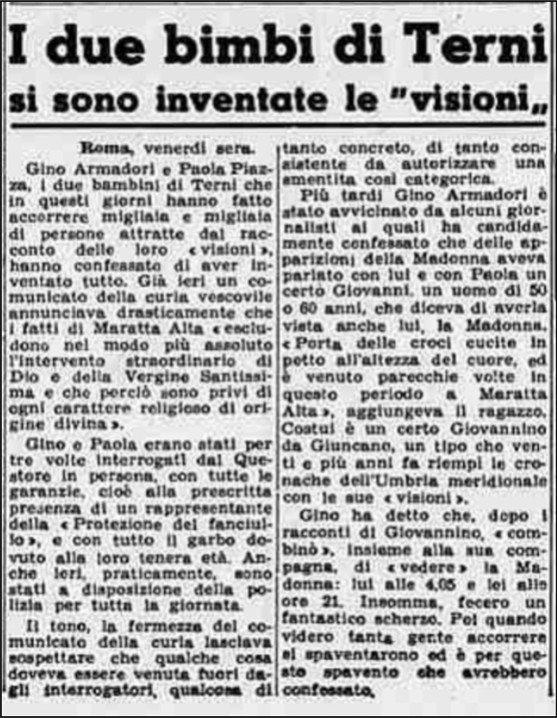 Il "miracolo" di Terni che ispirò Fellini