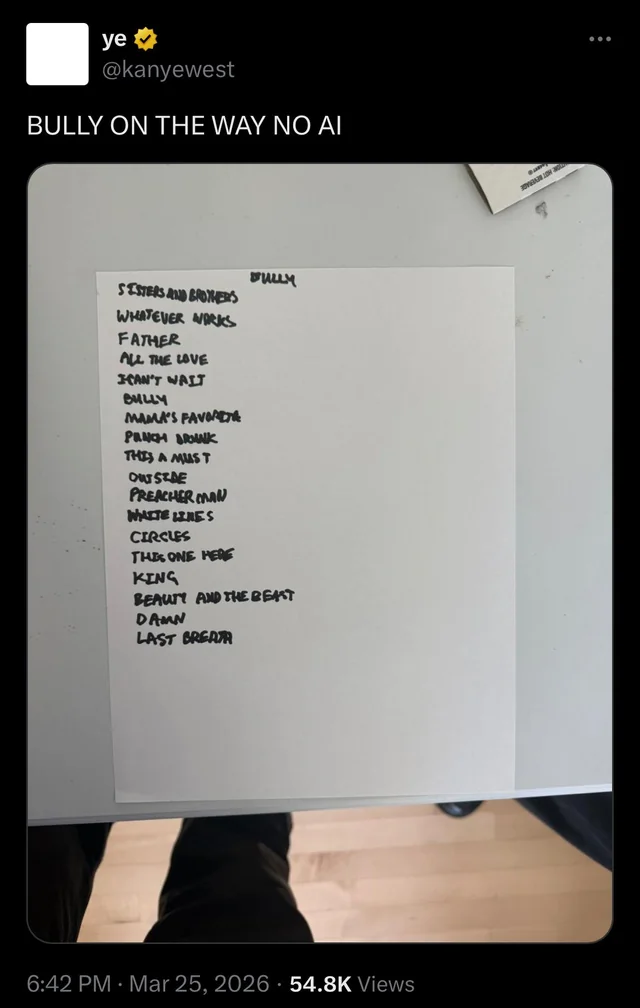 Kanye West Bully album intelligenza artificiale